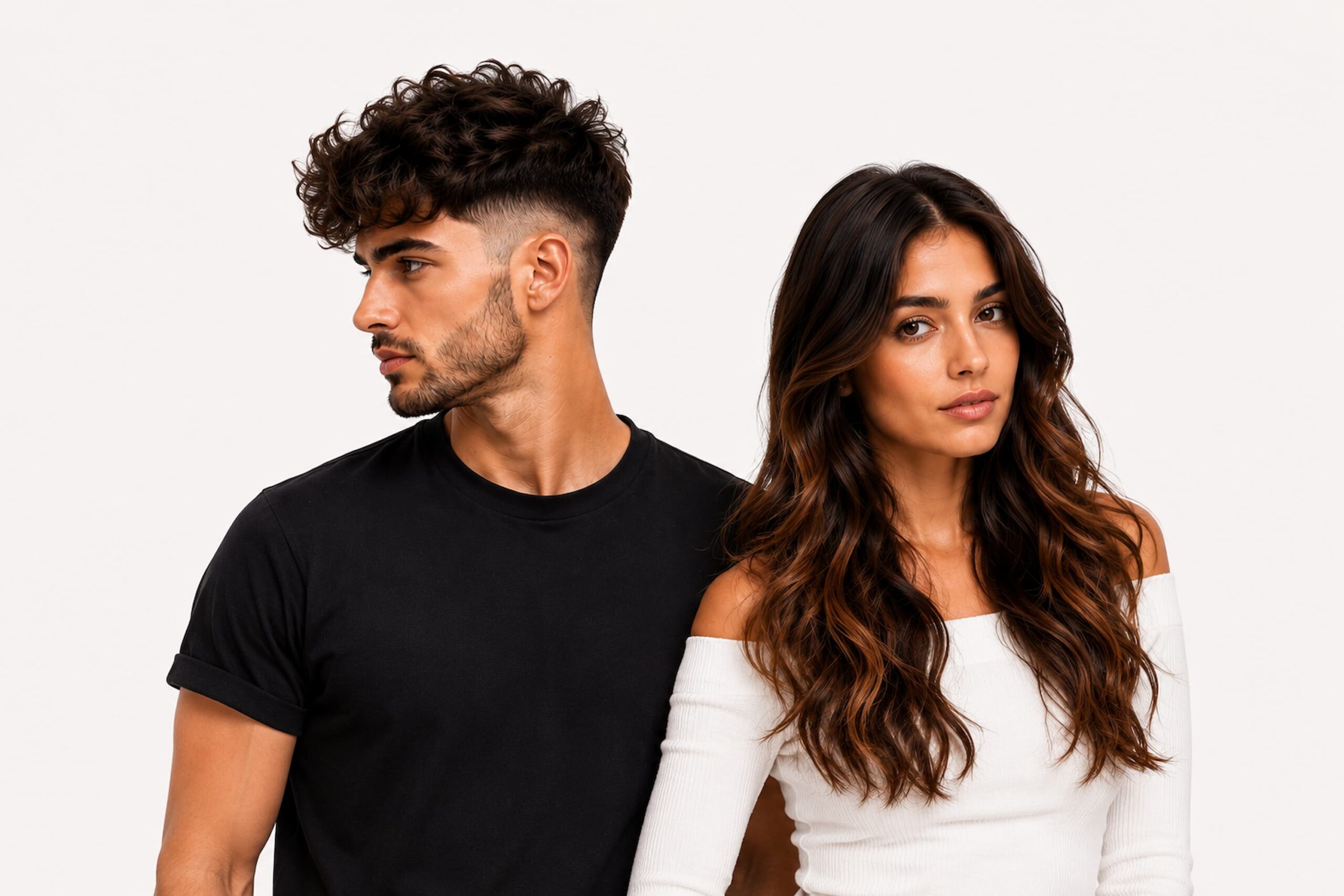 Haircut and hairstyle category featuring modern men's and women's hairstyles