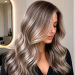 Woman with Ash Blonde Hair Color Classic Cool Blonde with Glossy Salon Finish