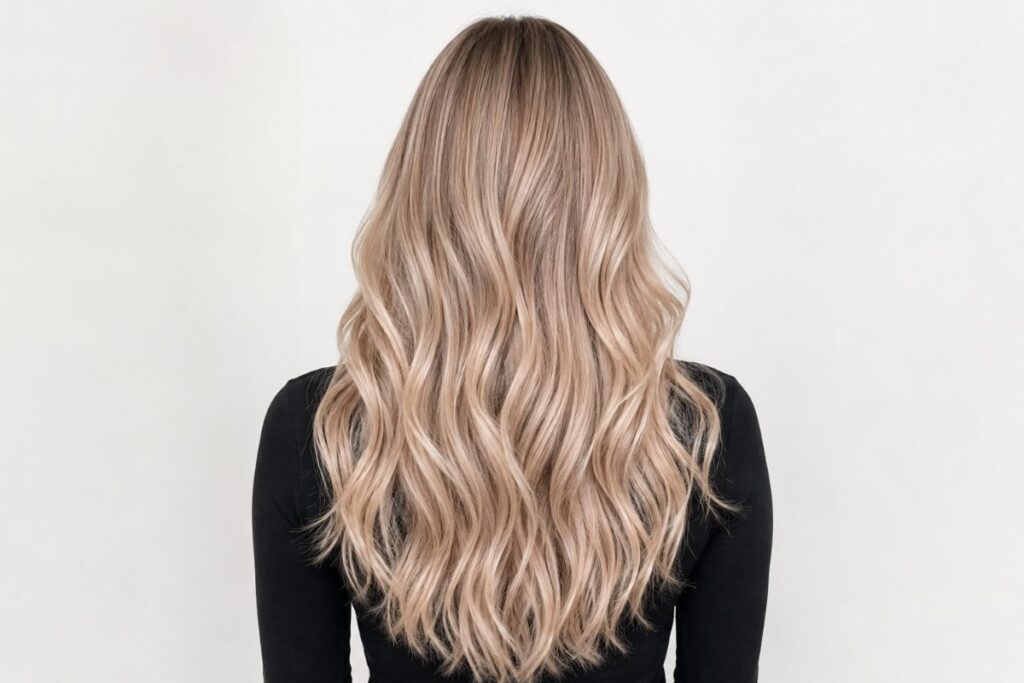 Ash champagne blonde hair