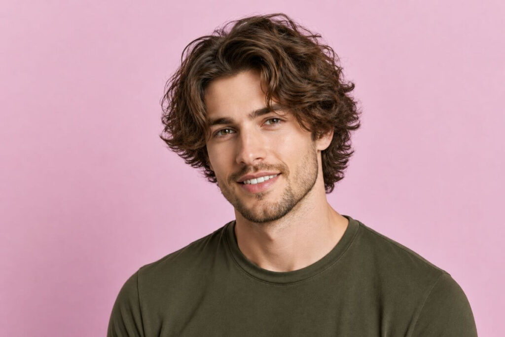 Body wave perm for men with gentle natural looking waves