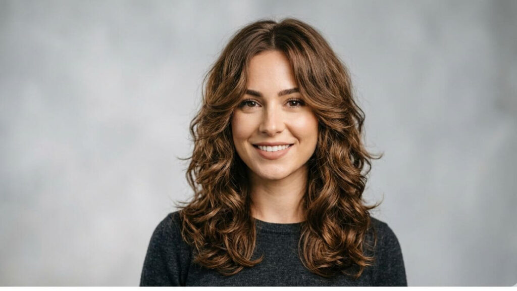 butterfly cut shoulder length hairstyle for women