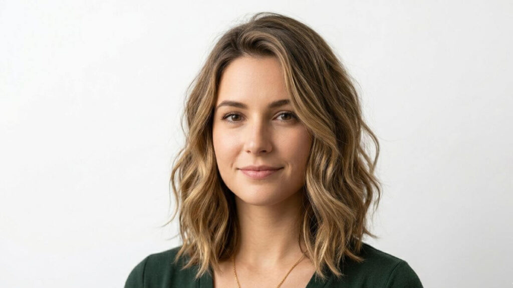 wavy lob shoulder length hairstyle for women