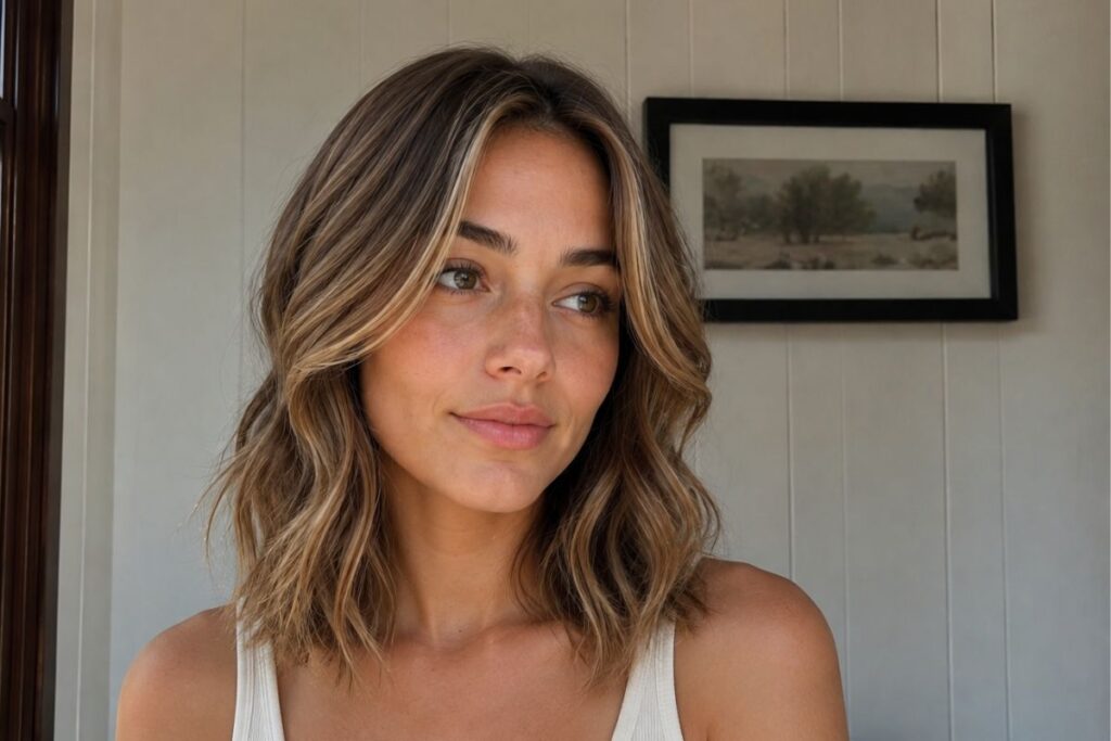 Beachy waves for heart face shape