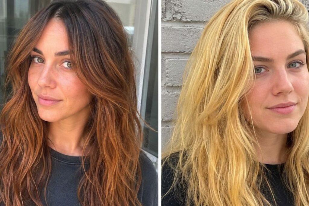 Comparison of blue shampoo versus purple shampoo hair tones