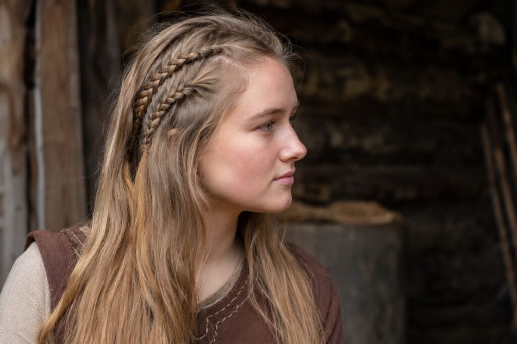 Braids on the side Viking hairstyle for women