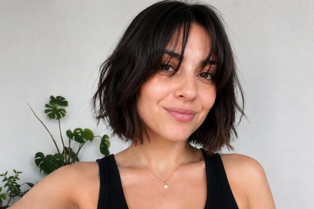 Choppy bob haircut for heart face shape