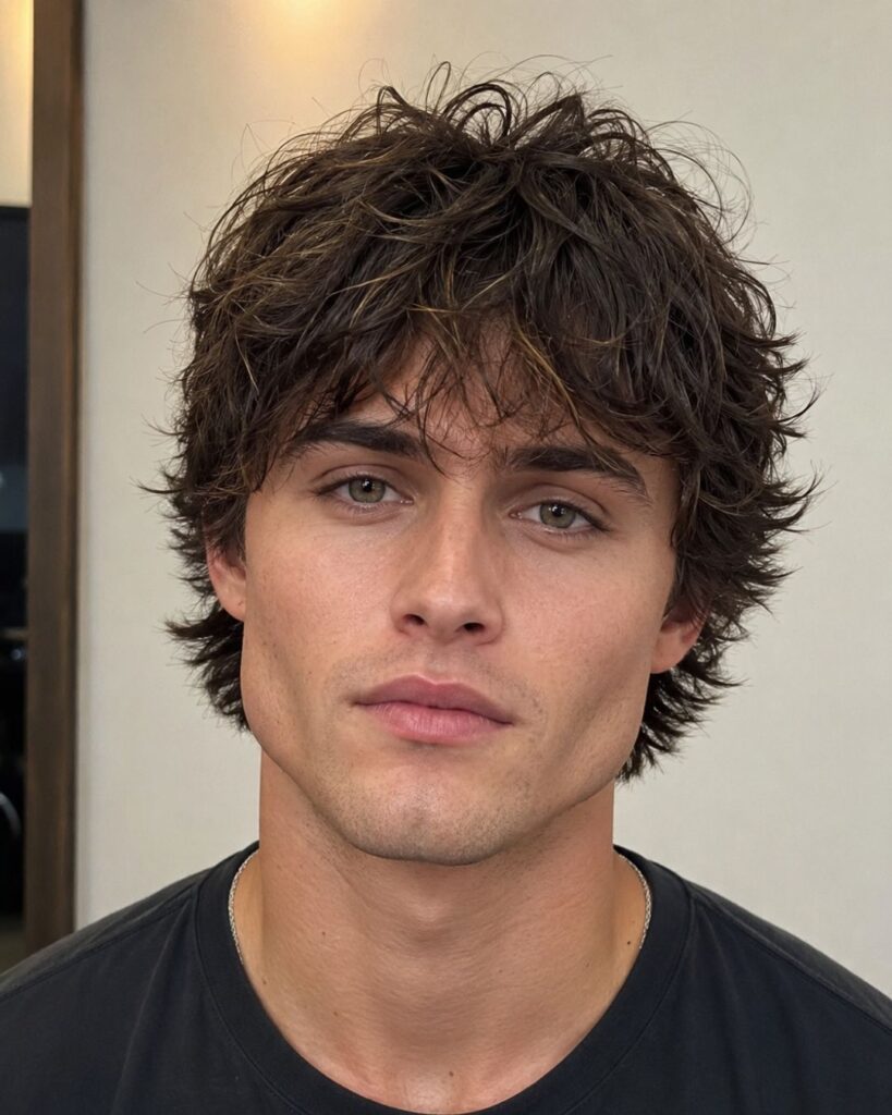 Choppy layers hairstyle for diamond face shape