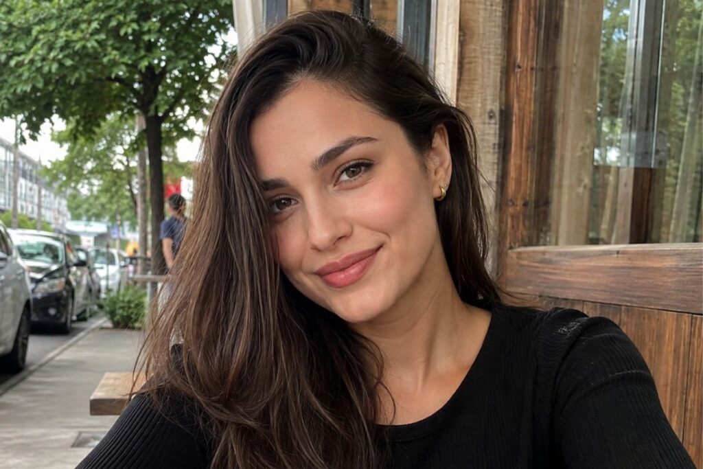 Deep side part hairstyle for heart face shape
