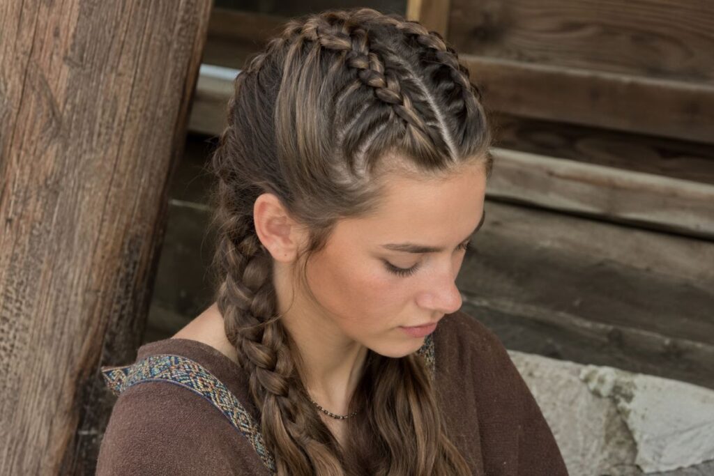 Dutch braids Viking hairstyle for women