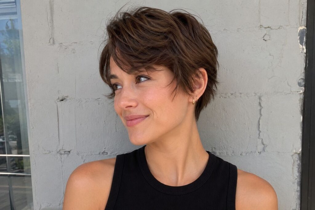 Long pixie cut for heart face shape