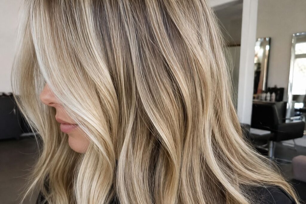 Lowlights hair coloring technique adding depth