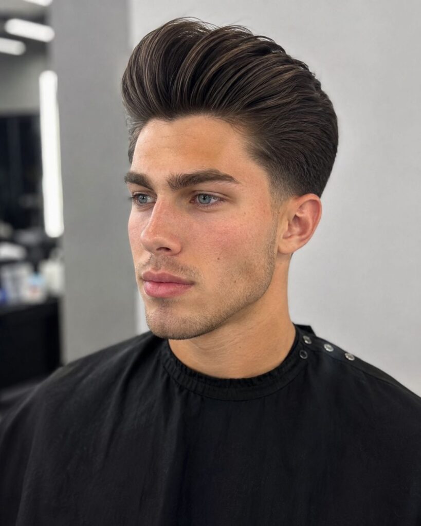 Pompadour hairstyle for diamond face shape