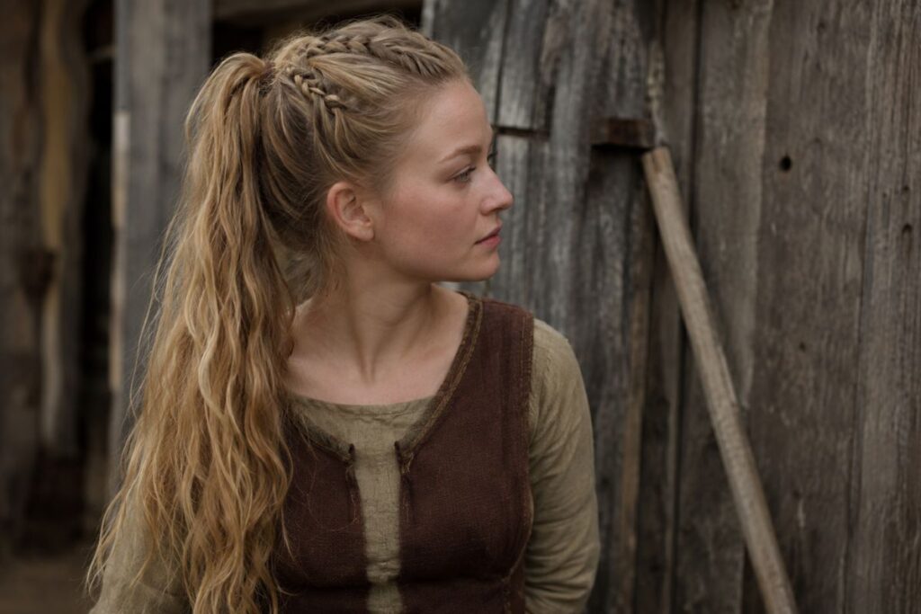 High or low ponytail Viking hairstyle for women