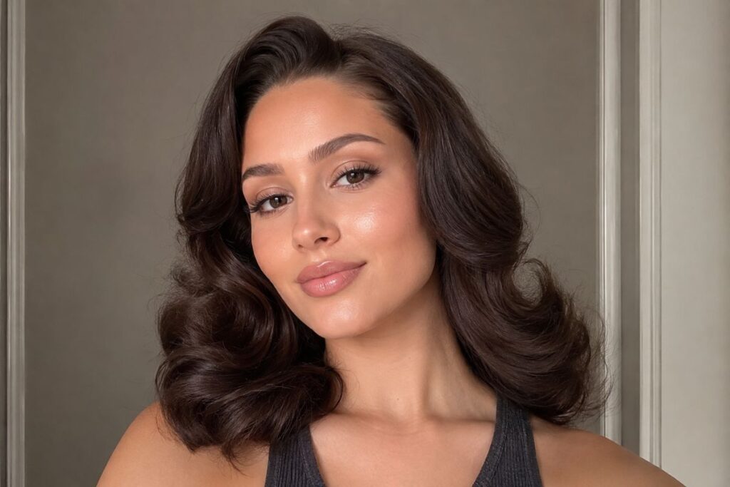 Retro waves hairstyle for diamond face shape