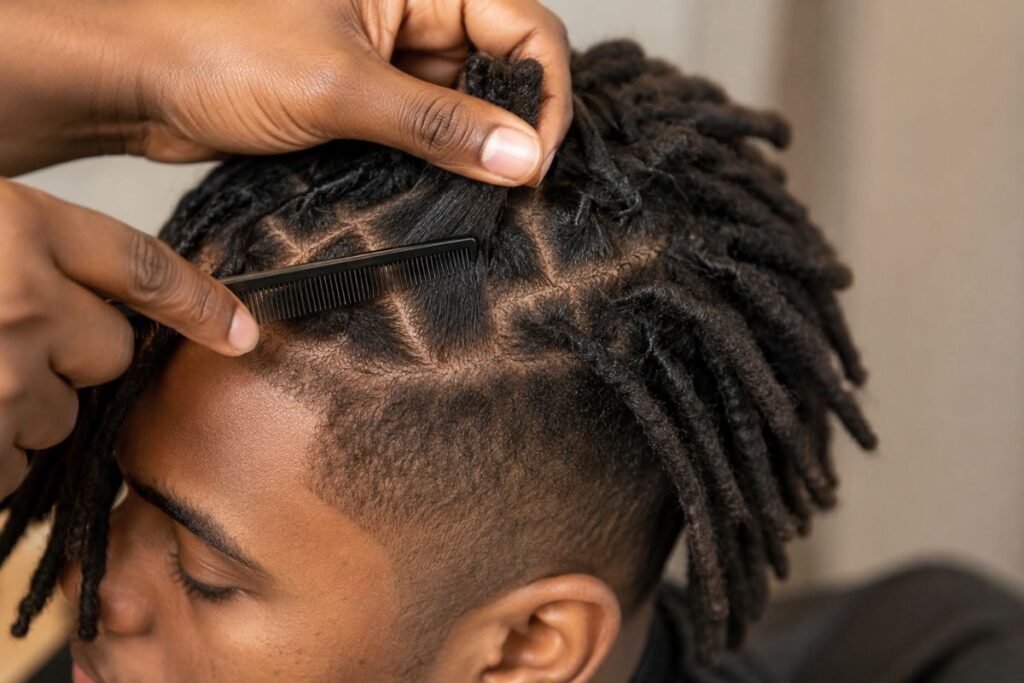 Sectioning and backcombing technique for Viking dreads