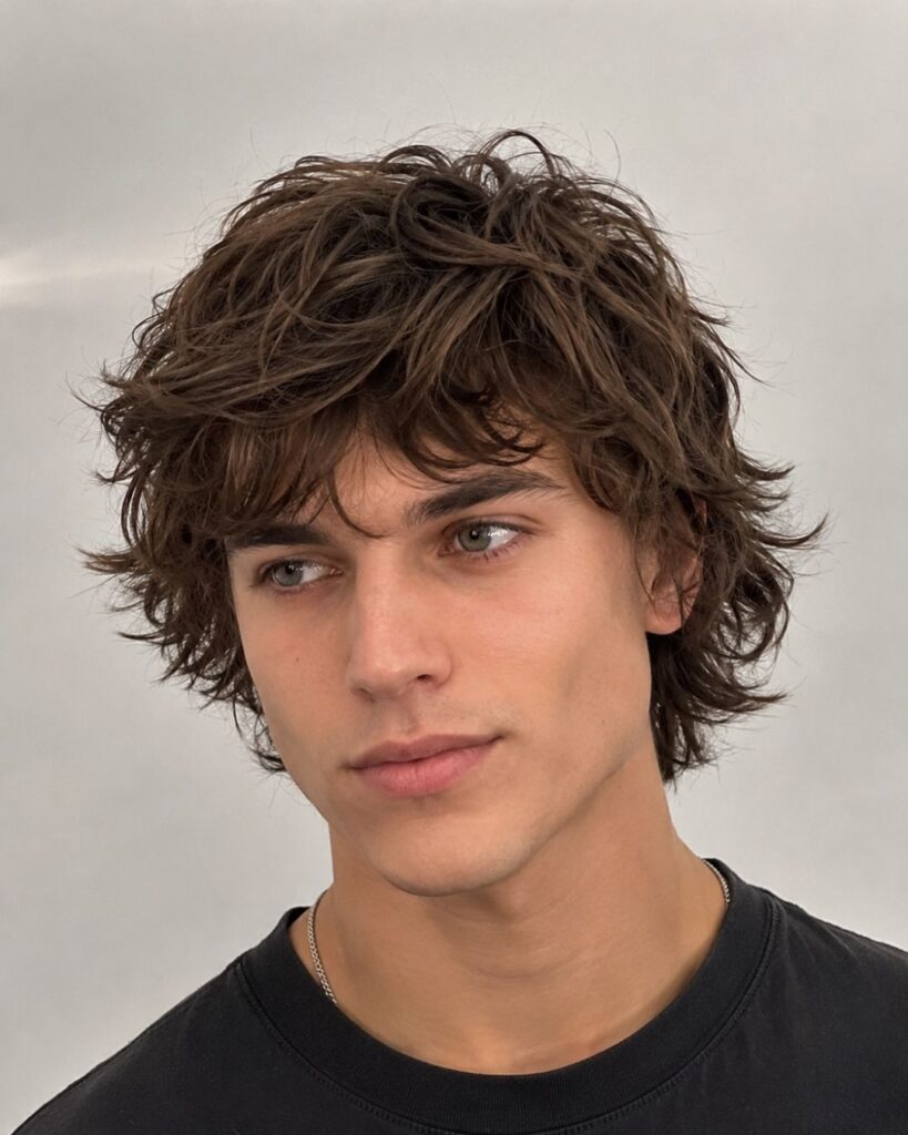 Shag hairstyle for diamond face shape