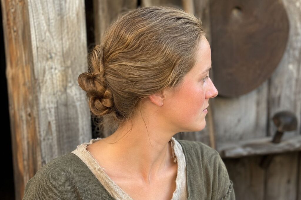 Simple low bun Viking hairstyle historically documented