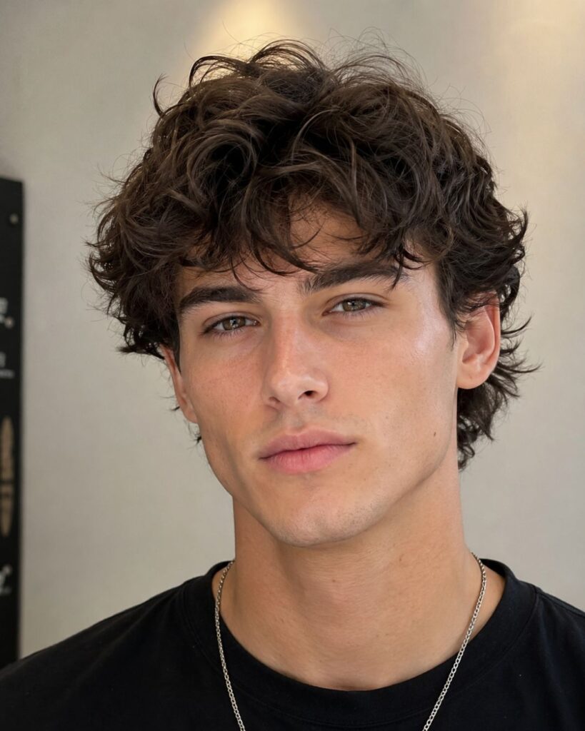 Side swept hairstyle for diamond face shape