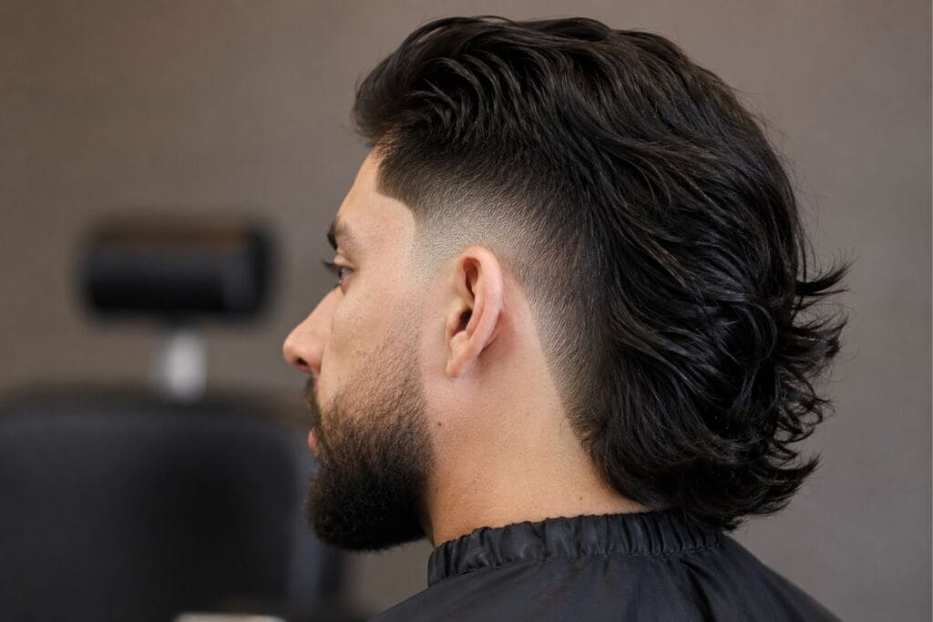 Modern mullet hairstyle for men